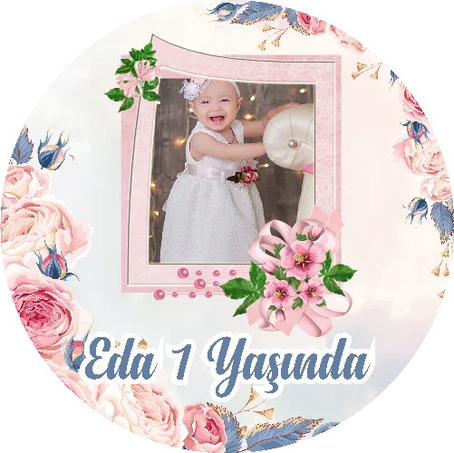 Çiçek Temalı Yuvarlak Açacak Magneti